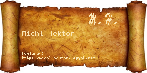 Michl Hektor névjegykártya